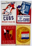 Group of 17 Chicago Cubs 1920's -1940's Scorecards, Program and Ticket Stub