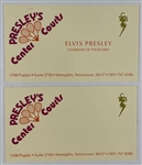 1976 Elvis Presley “Chairman of the Board” Business Card and Brochure for “Presley’s Center Courts”