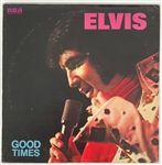 Elvis Presley 1974 <em>Good Times</em> Album Promotional Collection with Record Store Poster, “Not For Sale” Copy of the LP and RCA Indianapolis Shipping Box (3 items)