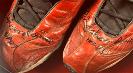 Hall of Famer Red Schoendienst Game Used Cleats - Worn as St. Louis Cardinals Coach - Former Burt Reynolds Collection