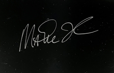 Larry Bird and Magic Johnson Signed 16 x 20 – From Bird's 1993 Retirement Ceremony with Magic in a Celtics Shirt!