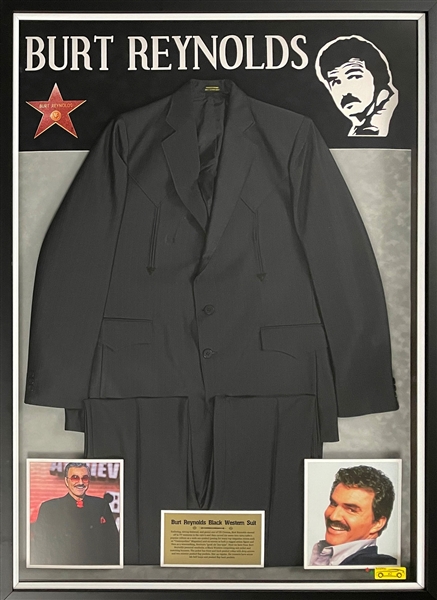 Burt Reynolds Black Western Suit in Beautiful Framed Display