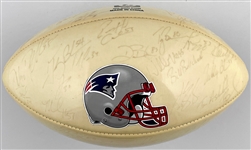 2005 Super Bowl XXXIX Champion New England Patriots Team Signed Football with Tom Brady, Bill Belichck and Game MVP Deion Branch (50+ Signatures)