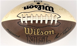 2005 Super Bowl XXXIX Champion New England Patriots Team Signed Football with Tom Brady, Bill Belichck and Game MVP Deion Branch (50+ Signatures)