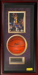 Magic Johnson Signed Basketball in Impressive Framed Display -  “Magic Johnson HOF02”