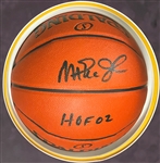 Magic Johnson Signed Basketball in Impressive Framed Display -  “Magic Johnson HOF02”