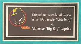 Al Pacino Screen Worn Suit from His Oscar-Nominated Role as Big Boy Caprice in the 1990 Film <em>Dick Tracy</em>