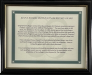 Kenny Rogers United Artists Records Multi-Platinum Record Award for His 1978 LP <em>The Gambler</em>