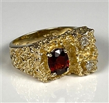 Elvis Presley Owned 14K Gold Nugget Diamond and Garnet Ring Given to His Girlfriend Sheila Ryan – Former Jimmy Velvet Collection