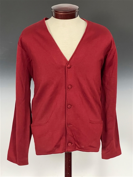 Elvis Presley Owned Deep Red 1960s “Sy Devore” Button-Down Cardigan Sweater 