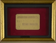 Felton Jarvis’ “ELVIS PRESLEY SHOW” Gold Metal ID Card Used on Tour - Elvis Presley’s “RECORD PRODUCER” - with Graceland Authenticated LOA
