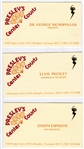 Presley's Center Courts Business Cards for Elvis Presley, Joe Esposito and Dr. Nick - with Letter from Elaine Nichopoulous and Graceland Authenticated LOA