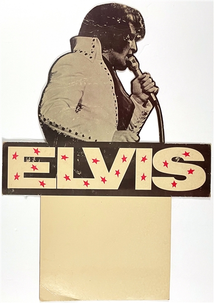 Elvis Presley Record Rack Backer Store Display Promoting his 1971 LP <em>I Got Lucky</em>