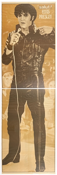 1976 French Magazine Life-Sized, Double-Sided Elvis Presley Poster - <em>Salut Les Copains</em>