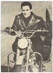 1967 “Personality Posters” Elvis Presley Poster Riding Motorcycle in Black Leather Jacket