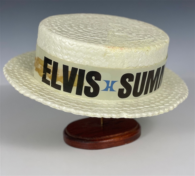 Early 1970s “Elvis Summer Festival / RCA / Hilton” Styrofoam “Straw” Hat from his Las Vegas Concerts