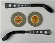 Elvis Presley EP Sunglasses Bridge Ornament and Metal Arms Plus Two 1970's Las Vegas Hilton Casino Chips - From a Drawer in the Graceland Kitchen!
