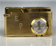 Elvis Presley Owned "EP" Engraved Gold Lighter/Watch Combo - Gifted to His Cousin Patsy Presley