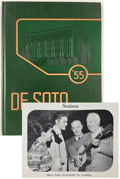 1955 <em>DeSoto</em> Memphis State Yearbook Featuring Elvis Presley, Tony Curtis, George Klein and Wink Martindale