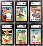 1967 Topps Baseball Complete Set (609) with 18 PSA and SGC Graded Cards