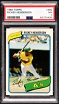 1980 Topps Baseball Complete Set (726) Incl. #482 Rickey Henderson Rookie PSA NM 7