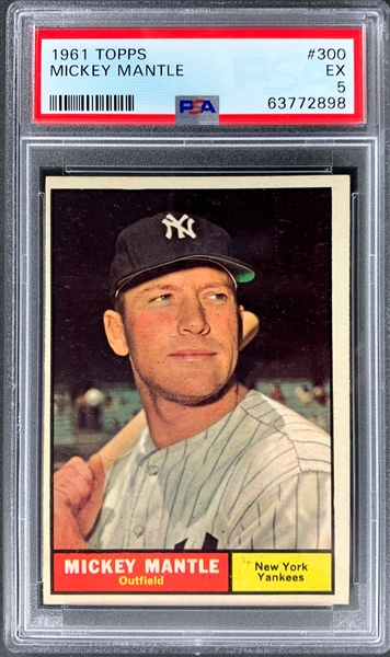 1961 Topps #300 Mickey Mantle PSA EX 5