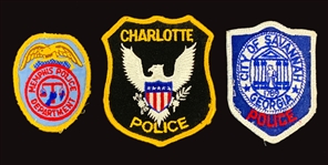 Elvis Presley Official Police Uniform Patches from Memphis, Savannah and Charlotte – Given to His Nurse Letetia “Tish” Henley and Featured in Her Book