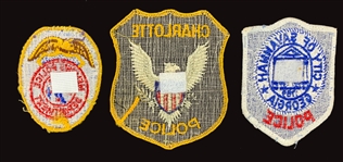 Elvis Presley Official Police Uniform Patches from Memphis, Savannah and Charlotte – Given to His Nurse Letetia “Tish” Henley and Featured in Her Book