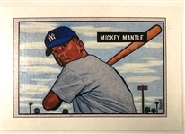 Mickey Mantle 8 x 10 Inch Photograph Printed from the Original Negative in The Baseball Hall of Fame - Used for his 1951 Bowman Rookie Baseball Card 
