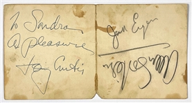 1954 Tony Curtis and Others Signed Chez Paree Nightclub (Chicago) Table Tent