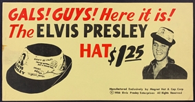 1956 Elvis Presley Enterprises Advertising Poster for the “Elvis Presley Hat”