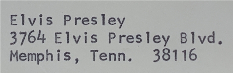 Envelope Addressed to Elvis Presley at Graceland from AFTRA (Screen Actors Union) - Postmarked JUL 18 77