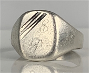 Elvis Presley Owned EP Monogrammed Sterling Silver Ring Given to Patsy Presley