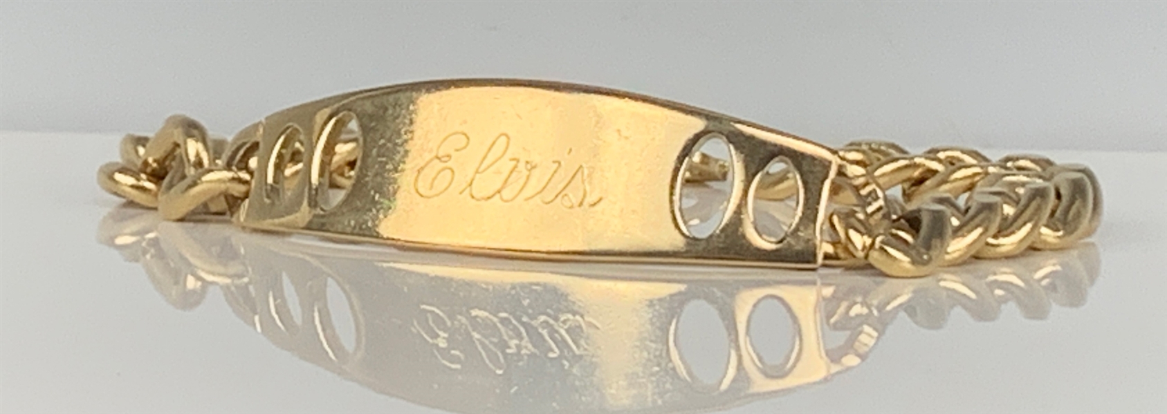 Elvis Presley Owned "ELVIS" Monogrammed ID Bracelet Given to His Cousin Patsy Presley