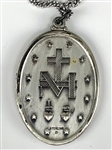 Elvis Presley Owned Virgin Mary Miraculous Medal Sterling Silver Necklace Given to His Cousin Patsy Presley