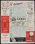 1939 Philadelphia Athletics Scorecard Signed by Lefty Grove and Jack Quinn from the 1929 World Championship Team