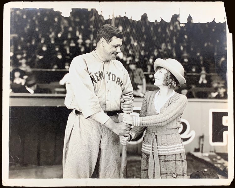 1922 Original News Service Photo of Babe Ruth in San Antonio, Texas for Preseason Game with Brooklyn Dodgers (Encapsulated PSA/DNA TYPE 1)