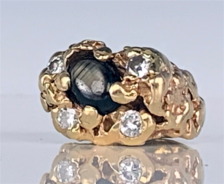 Elvis Presley Owned 14K Gold Diamond and Black Star Sapphire Ring Given to His Girlfriend Sheila Ryan