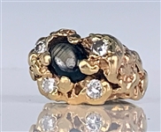 Elvis Presley Owned 14K Gold Diamond and Black Star Sapphire Ring Given to His Girlfriend Sheila Ryan