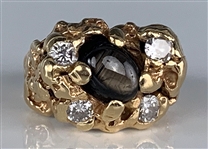 Elvis Presley Owned 14K Gold Diamond and Black Star Sapphire Ring Given to His Girlfriend Sheila Ryan