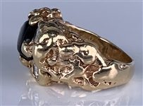 Elvis Presley Owned 14K Gold Diamond and Black Star Sapphire Ring Given to His Girlfriend Sheila Ryan
