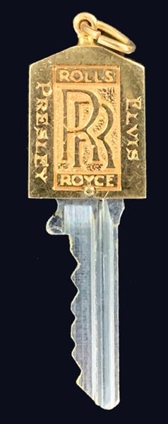 Elvis Presley Owned 14K Gold Rolls Royce Key with “ELVIS PRESLEY” Engraved on the Face – Former Jimmy Velvet Collection