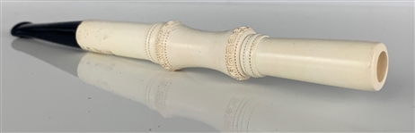 Elvis Presley Owned and Used Black and Ivory Cigartette Holder with Its Original Leather Case