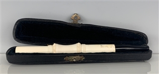 Elvis Presley Owned and Used Black and Ivory Cigartette Holder with Its Original Leather Case