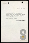 Collection of Signed Letters from Hollywood Stars with Carl Sandburg, Robert Taylor and Dick Powell (7 Pieces) Plus John Wayne Telegram