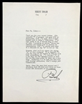 Collection of Signed Letters from Hollywood Stars with Carl Sandburg, Robert Taylor and Dick Powell (7 Pieces) Plus John Wayne Telegram