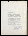 Collection of Signed Letters from Hollywood Stars with Carl Sandburg, Robert Taylor and Dick Powell (7 Pieces) Plus John Wayne Telegram