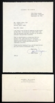Collection of Signed Letters from Hollywood Stars with Carl Sandburg, Robert Taylor and Dick Powell (7 Pieces) Plus John Wayne Telegram