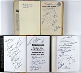 Collection of Three Oakland A's Signed Books with (45 Signatures) Each with Reggie Jackson and PSA/DNA Full LOA