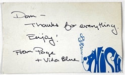 2001 Vida Blue Concert Poster with Page McConnell (Phish) Signed Card to His Tour Bus Driver (Beckett Certified)